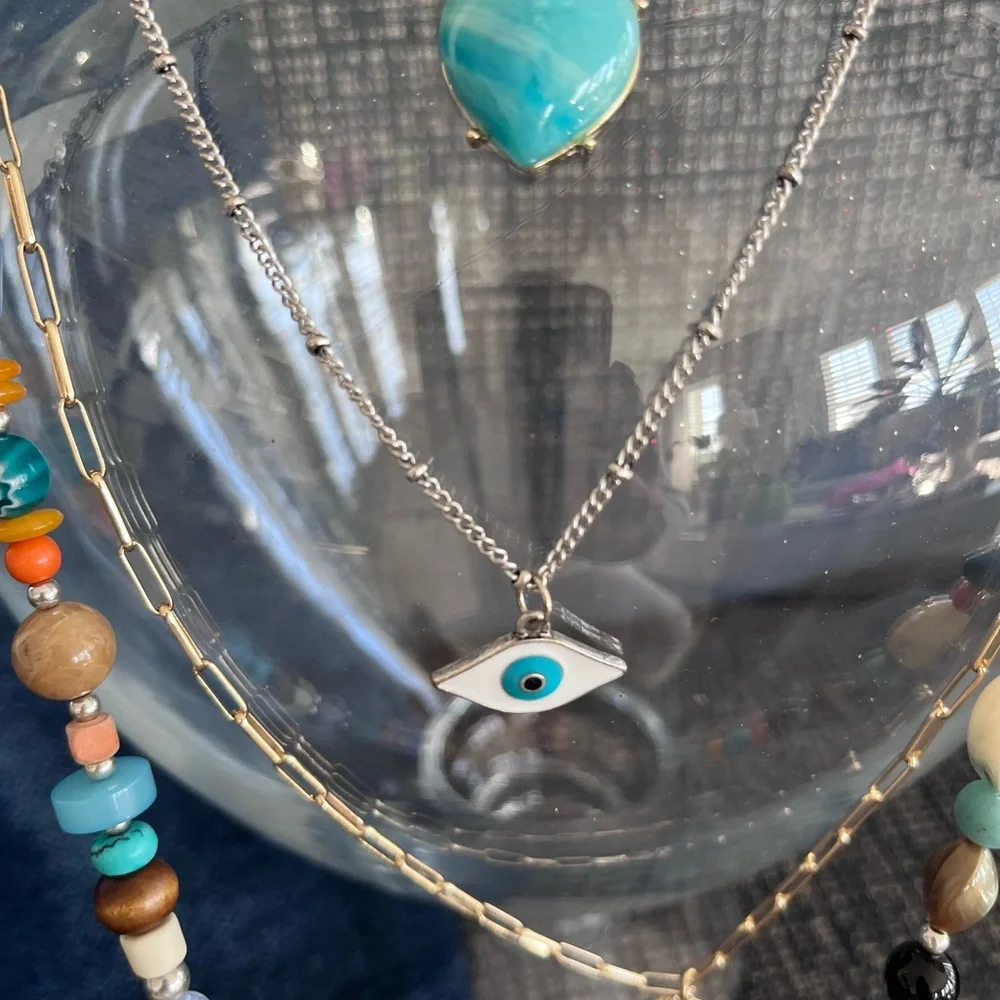 Free People multi strand Evil Eye Necklace featuring six necklaces in one! - Picture 5 of 10